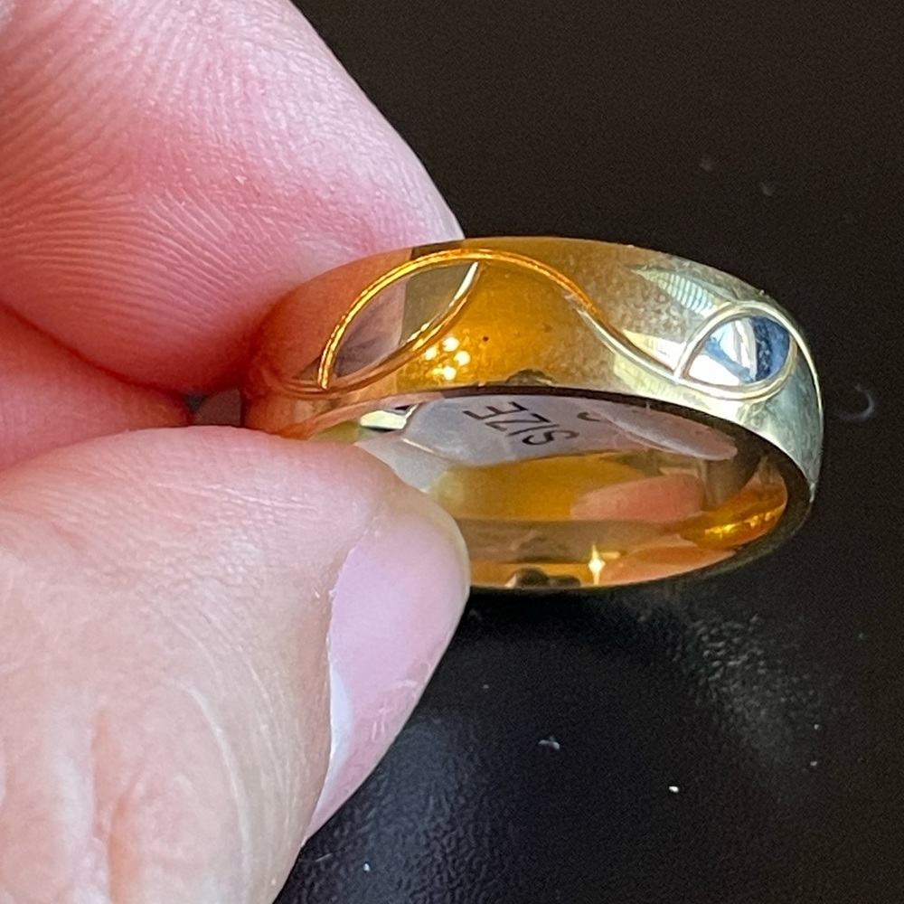 6mm gold stainless steel ring band